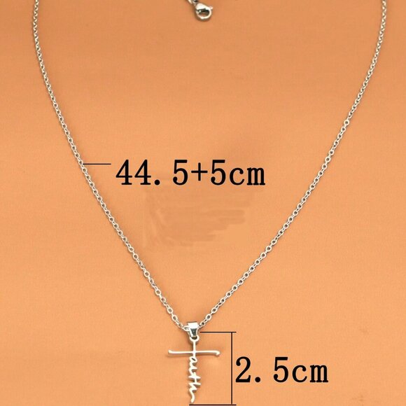 3 piece Silver Christian Women's Stainless Steel  Faith Related necklaces - Picture 9 of 11
